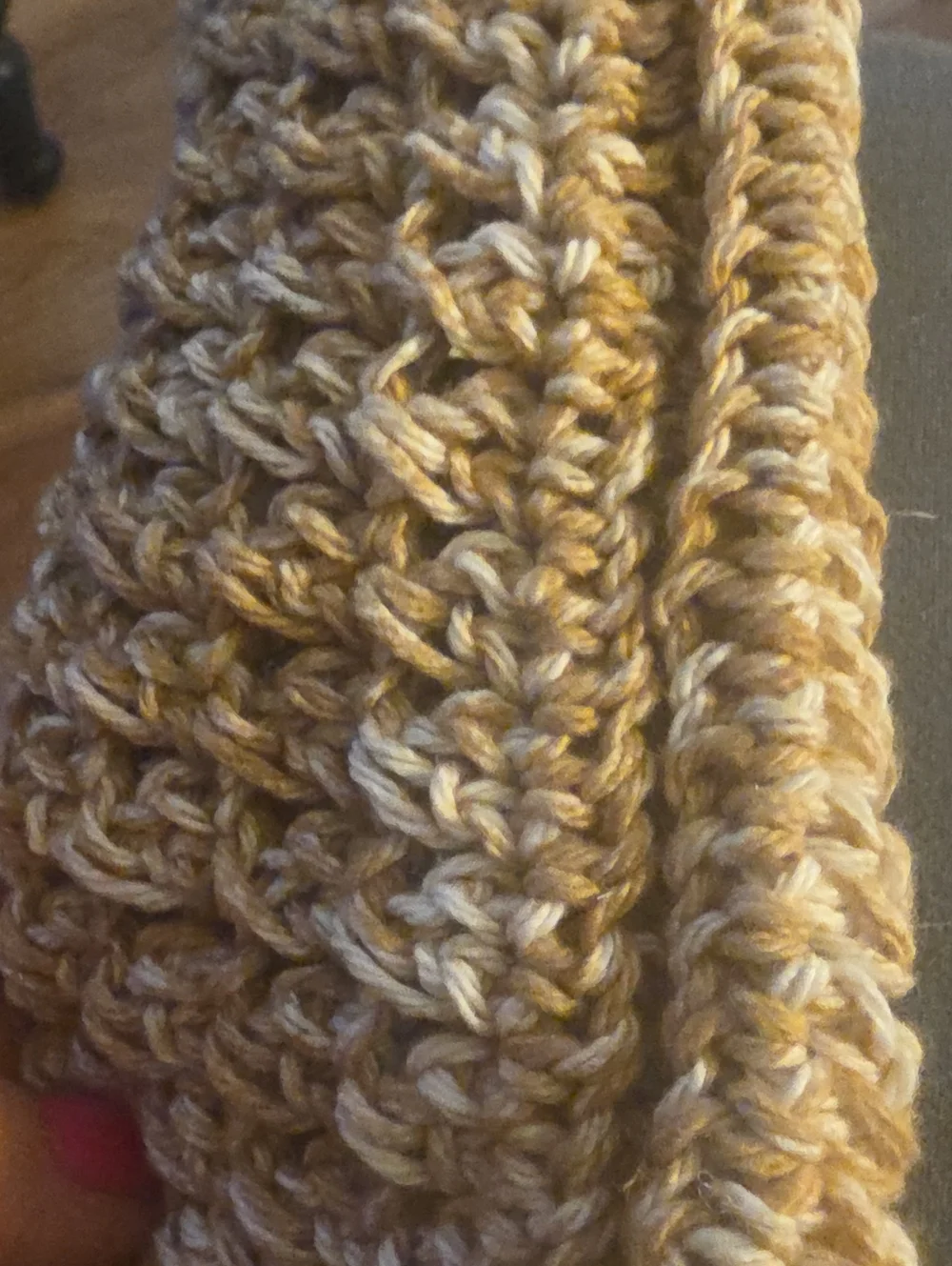 Neutral Crochet Knit Trunk Pouch - Gray & Cream